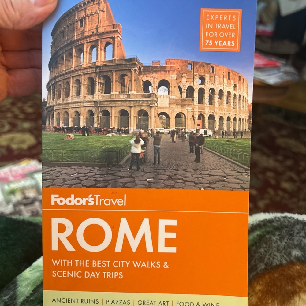 Fodor’s Travel Rome Guidebook - Orange Cover with Rome Map intact